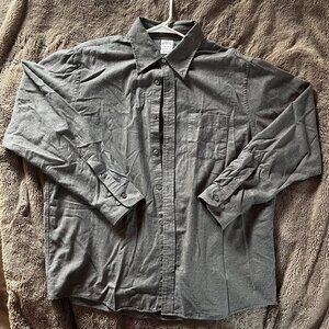 Brooks Brothers Gray Portuguese Flannel Polo Button Down Collar Shirt